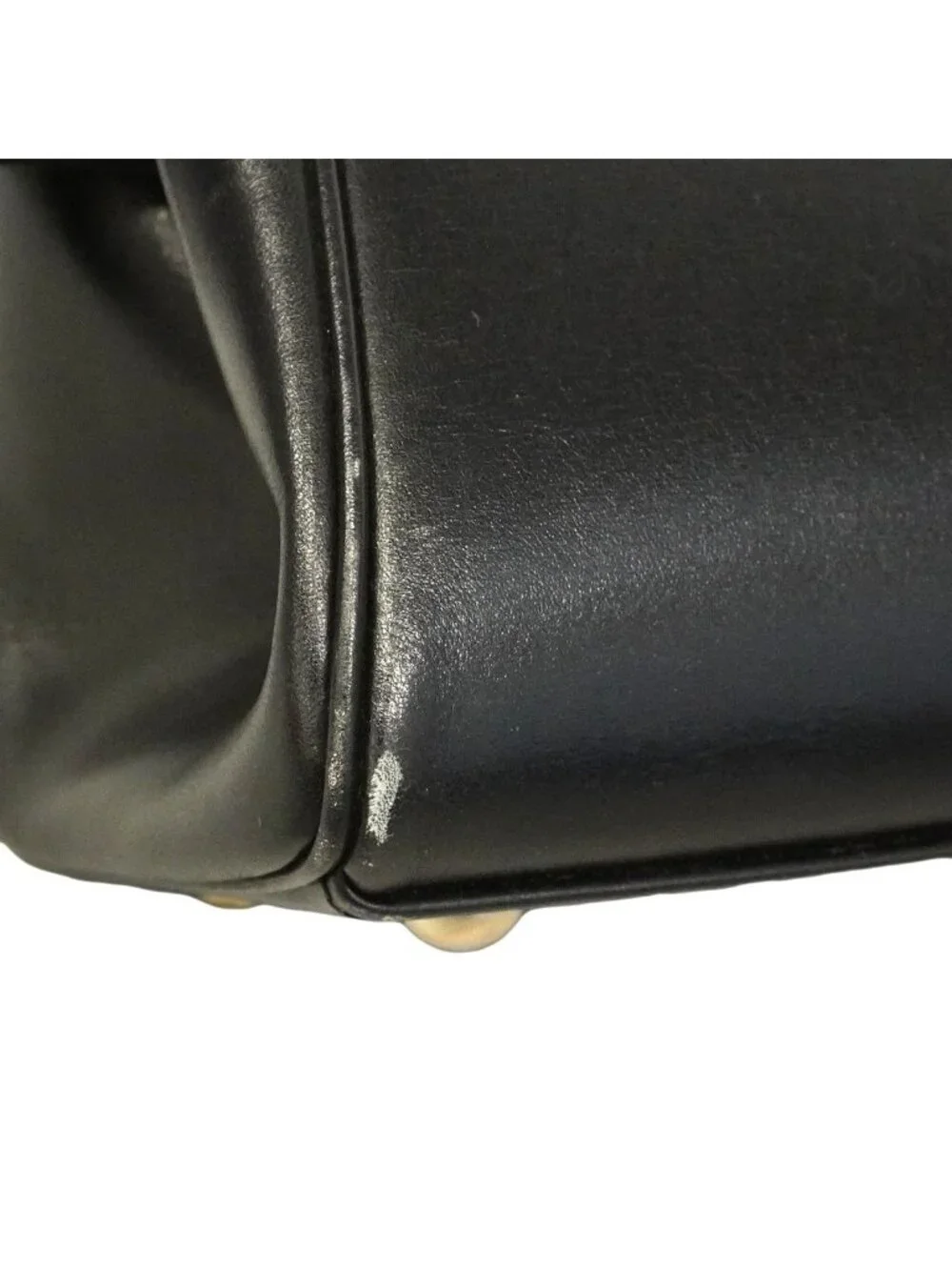 Hermes Handbag Paris Bombay 27 Box Calf Black Natural Silver